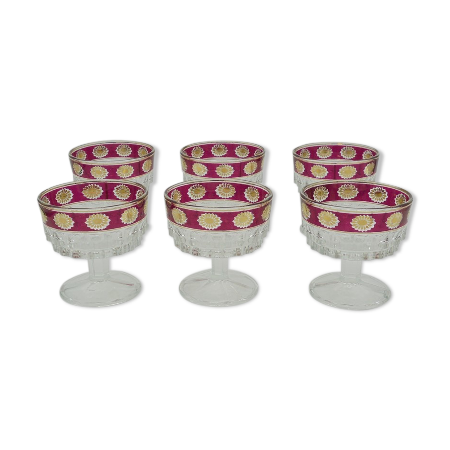 Series of 6 champagne glasses