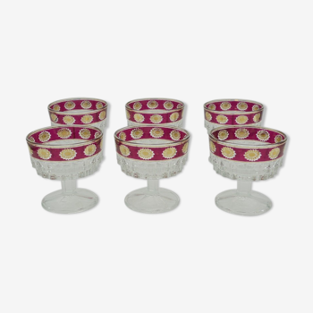 Series of 6 champagne glasses
