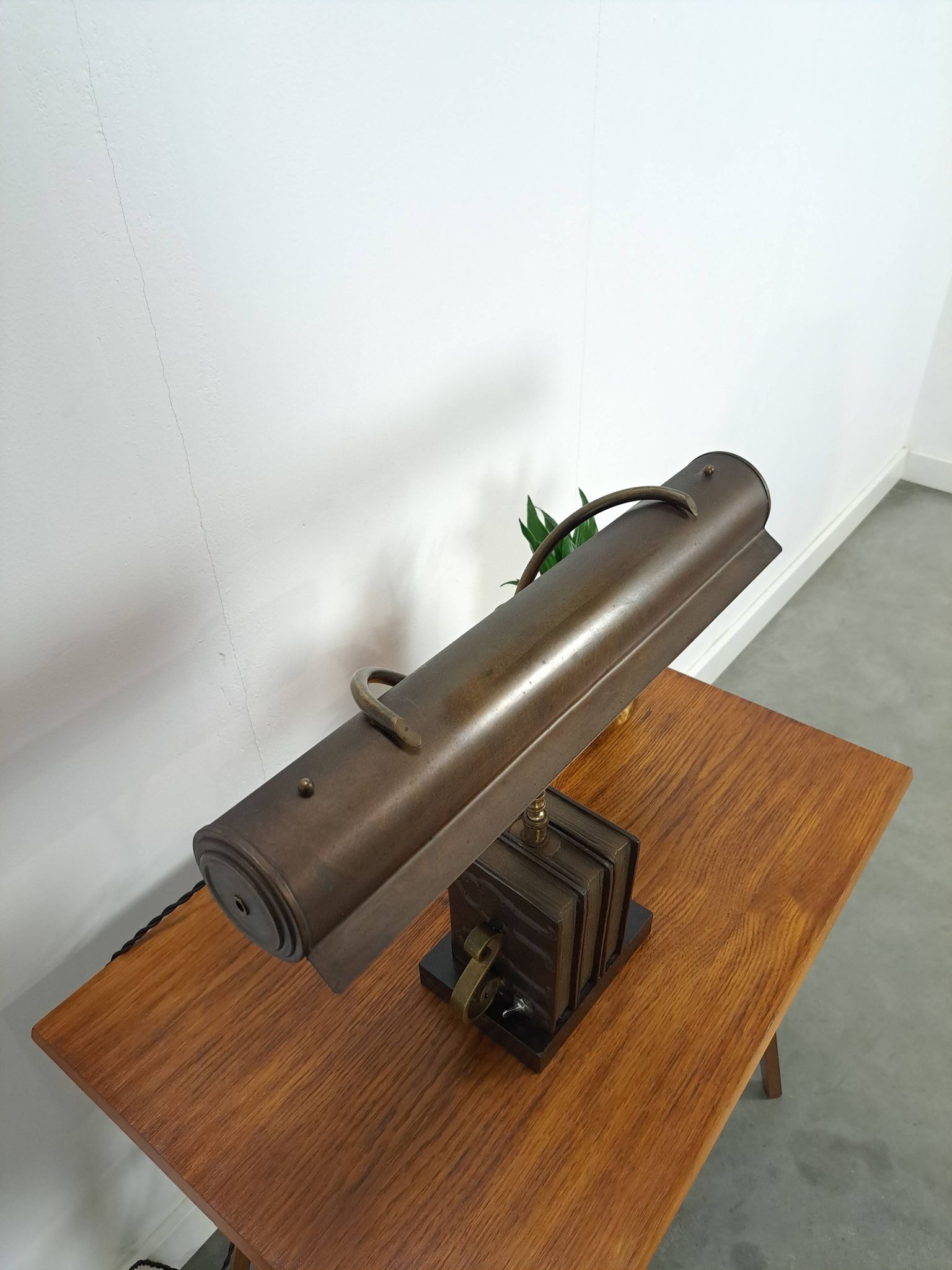 Lampe de bureau en bronze, lampe de banquier