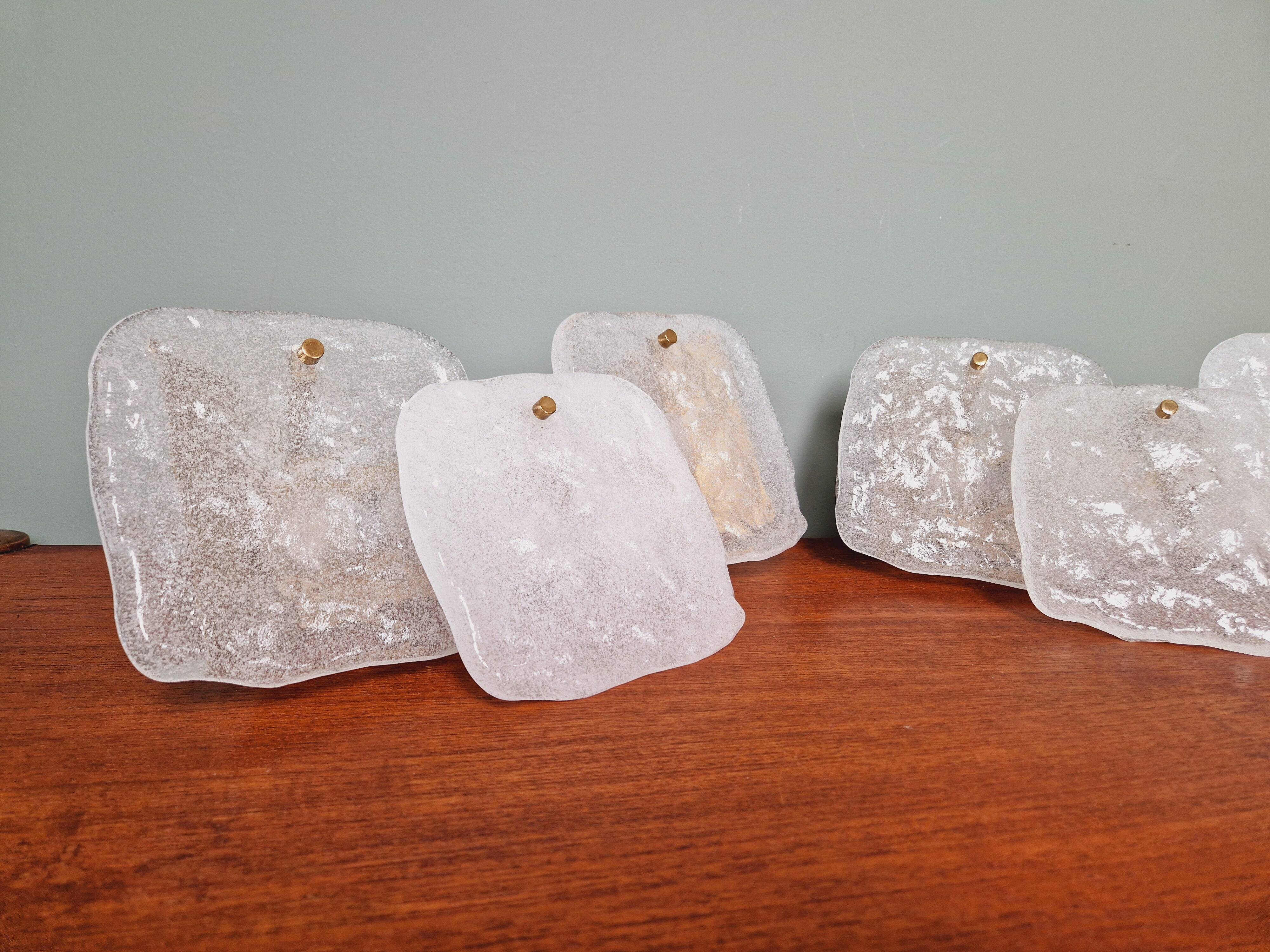 Pair of frosted glass wall lights, Kalmar, 1960s