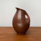 Cruche carafe en poterie de studio allemande Art déco avec trou de poignée par Paul Dresler pour Töpferei Grootenburg, années 1940