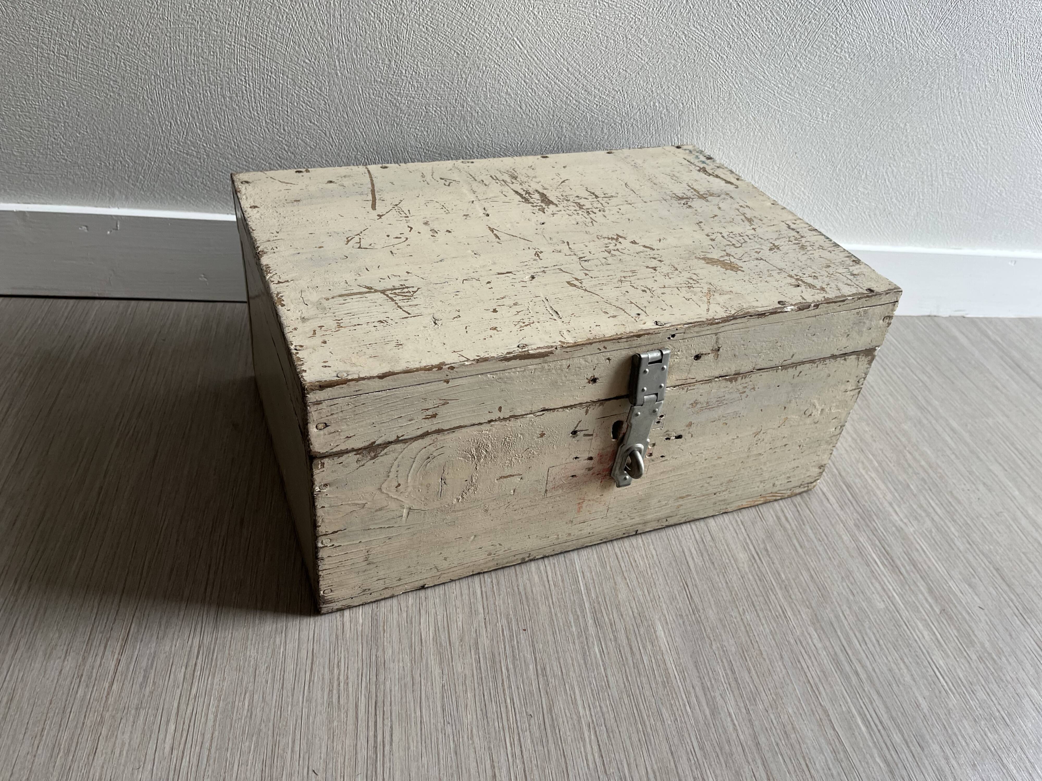 Old patinated wooden chest