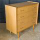 Light wood chest of drawers 4 drawers 1960 Spindle legs