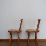 Pair of Scandinavian pine chairs