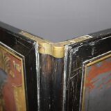 Screen with Japanese decor and black lacquer