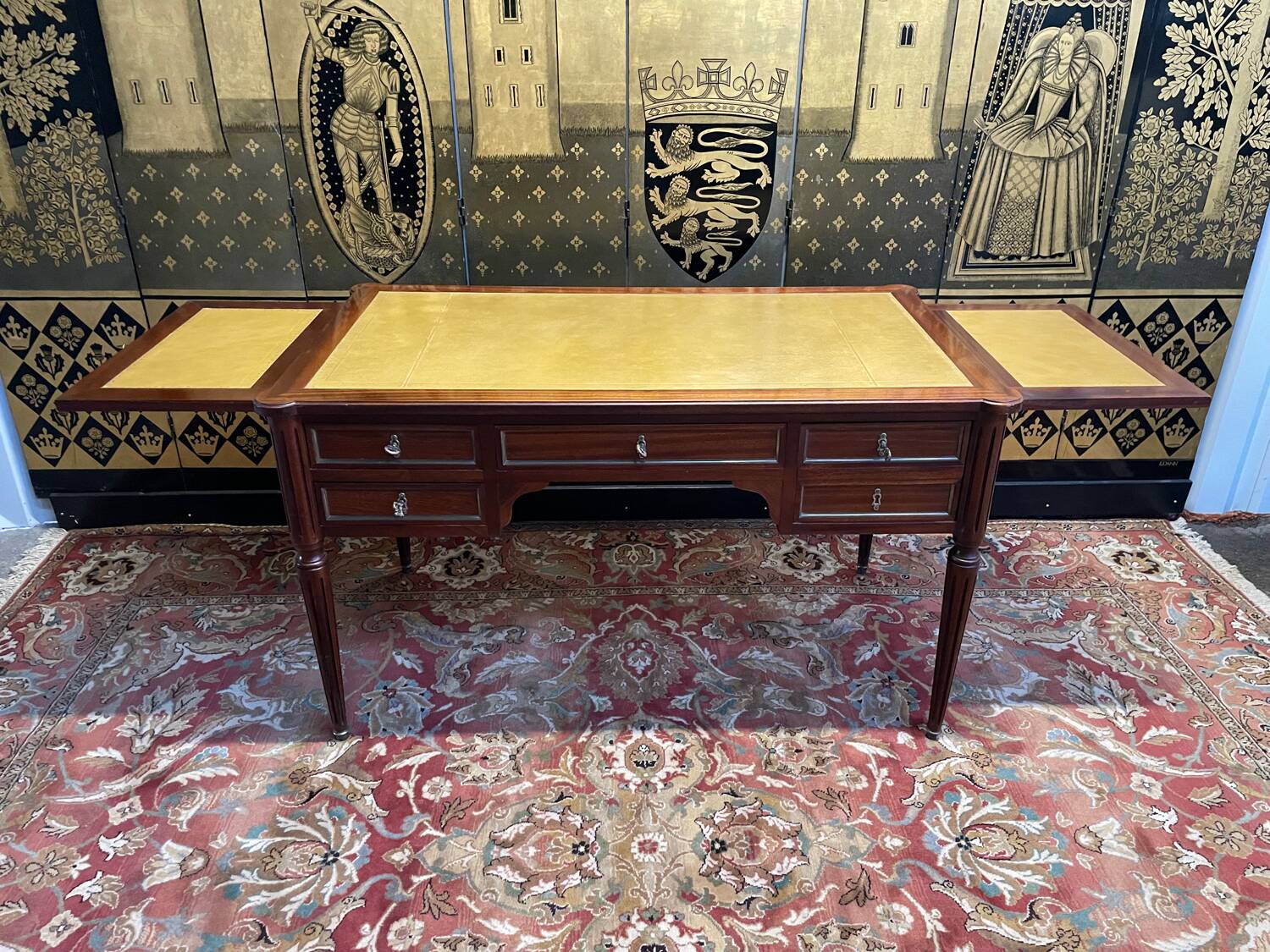 Louis XVI style mahogany flat desk