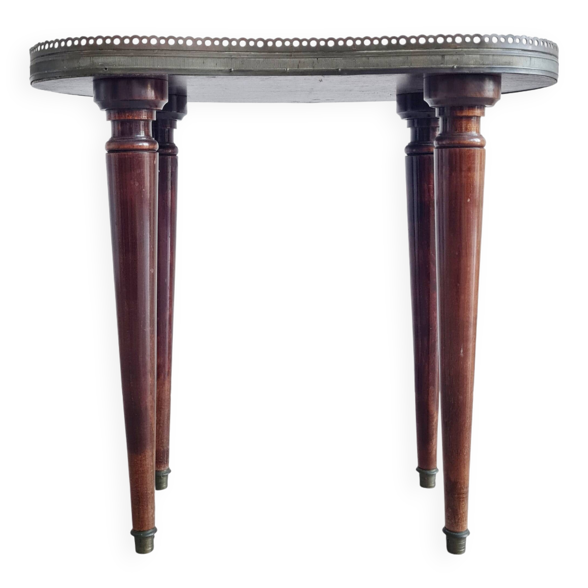 Mini wooden and marble table - antique side table