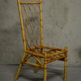 rattan and bamboo table and chair