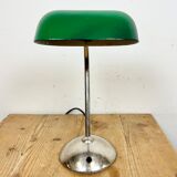 Vintage Green Enamel Bank Lamp, 1950s