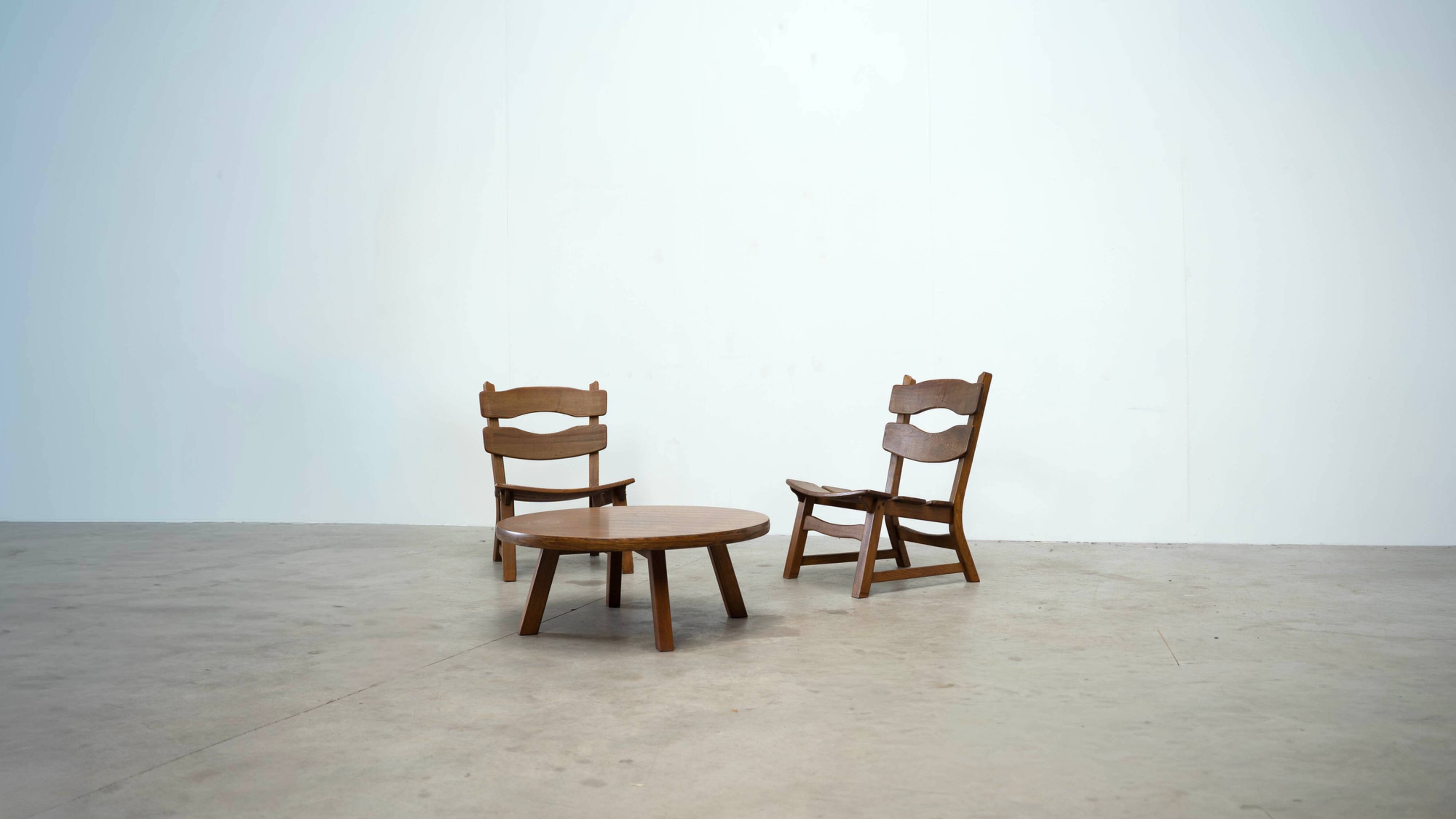 Ensemble de deux fauteuils de salon et table basse de Dittmann & co.