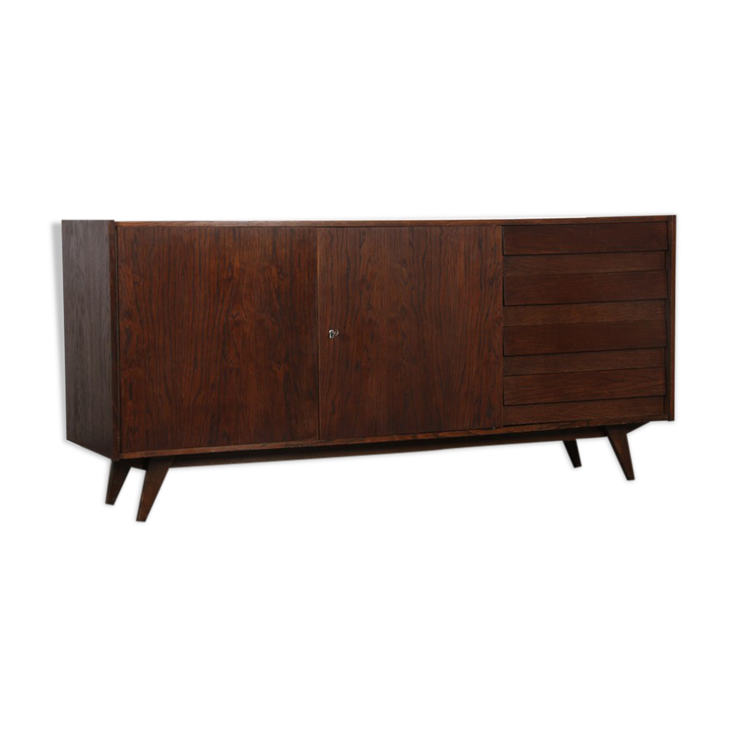 Large dark oak dresser by Jiri Jiroutek, U-460, 1960