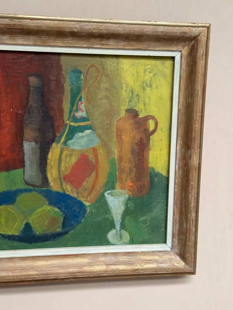 Original Swedish Oil on Panel – “Nature Morte” by Svän Grandin – Signed – Vintage & Framed