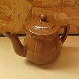 Old vintage brown ceramic romeo teapot