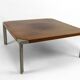 Walnut and aluminum coffee table, by Osvaldo Borsani for Tecno, Italy, Circa 1970