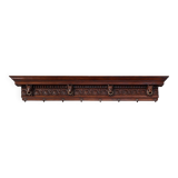 Large 18th Century Gothic solid oak hand carved coat rack, France