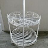 1950s white expanded metal portable bar