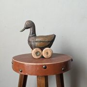 Jouet de collection vintage canard en bois