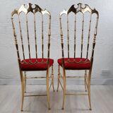 Paire de chaises Chiavarine, laiton