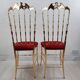 Pair of chiavarine chairs, brass