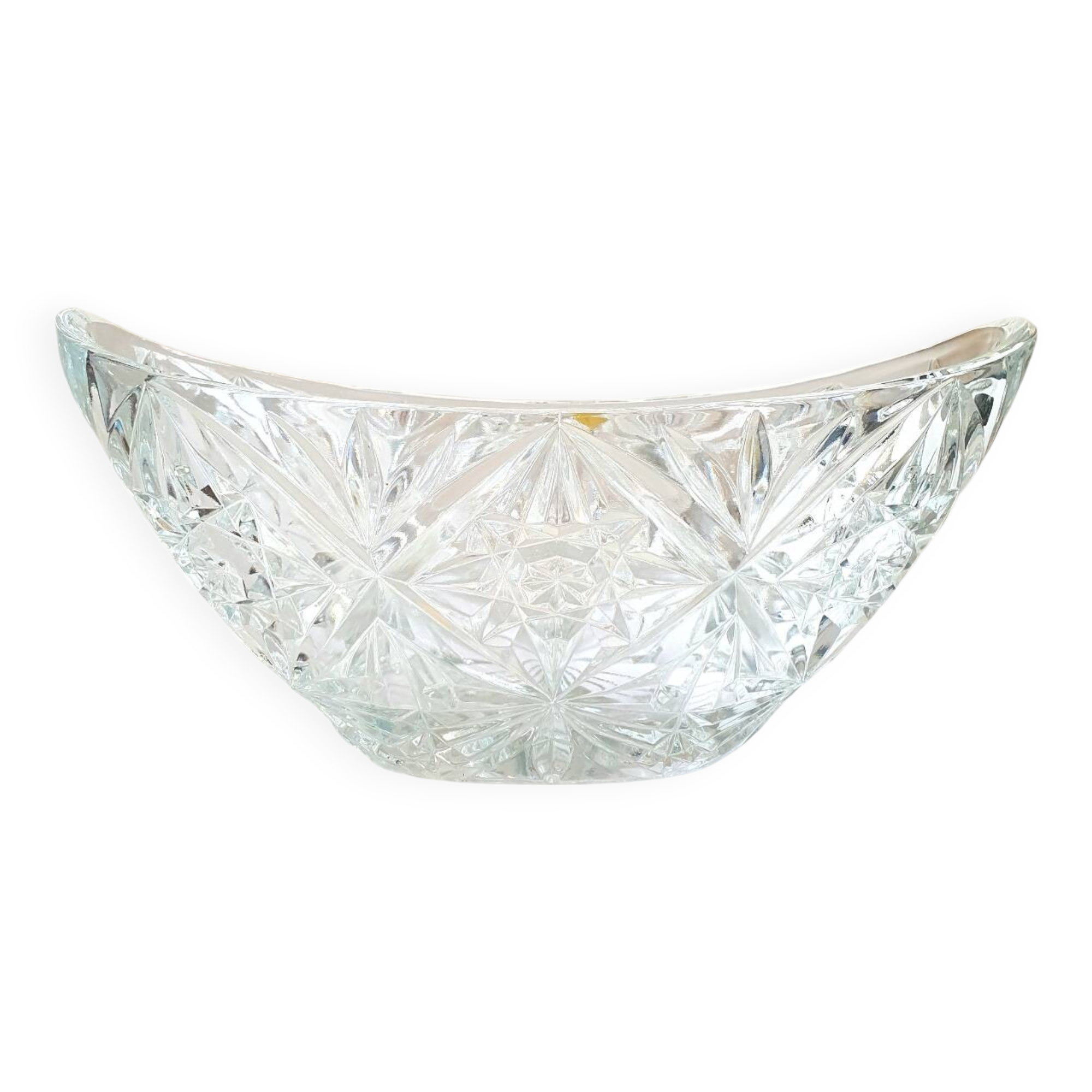 Large Bohemian crystal bowl, 1960s