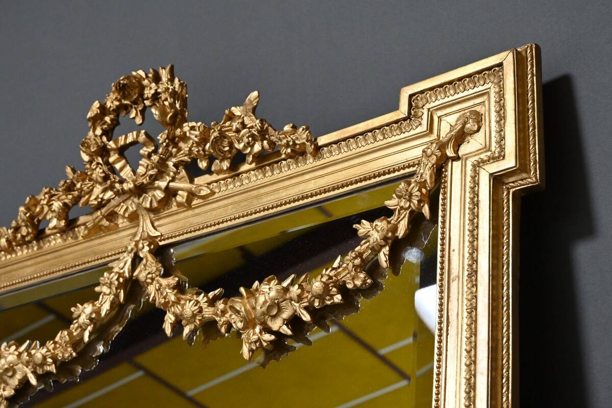 Gilded Wood Mirror, Louis XVI Style – Part 2 of the 19th Century