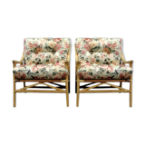 Pair of bamboo and rattan chairs, 1950s