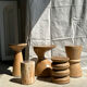 Side table, end of sofa in natural mango monoxyl conical tray H:50cm
