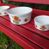 3 nesting salad bowls Tuileries porcelain gold cup of good French taste