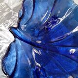 Bol Bleu cobalt forme de feuille