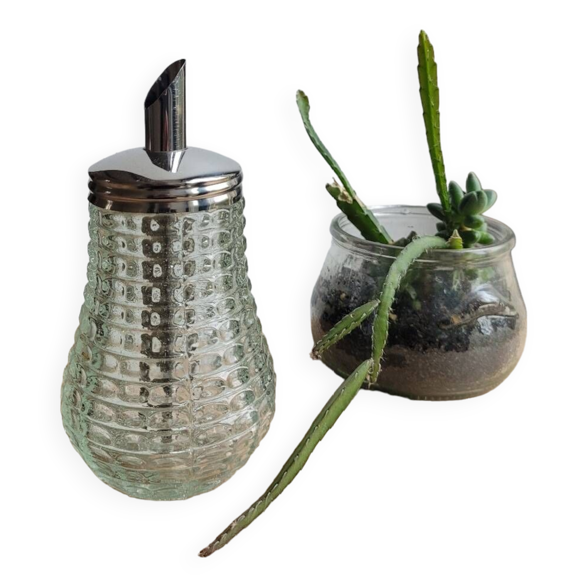 Grace vintage glass sugar bowl