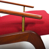 Mid Century Danish Teak and Brass Easychair 1960s