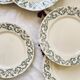 6 assiettes dessert terre de fer Longchamp modèle Trévise vert faïence