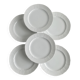 6 assiettes plates en porcelaine blanche