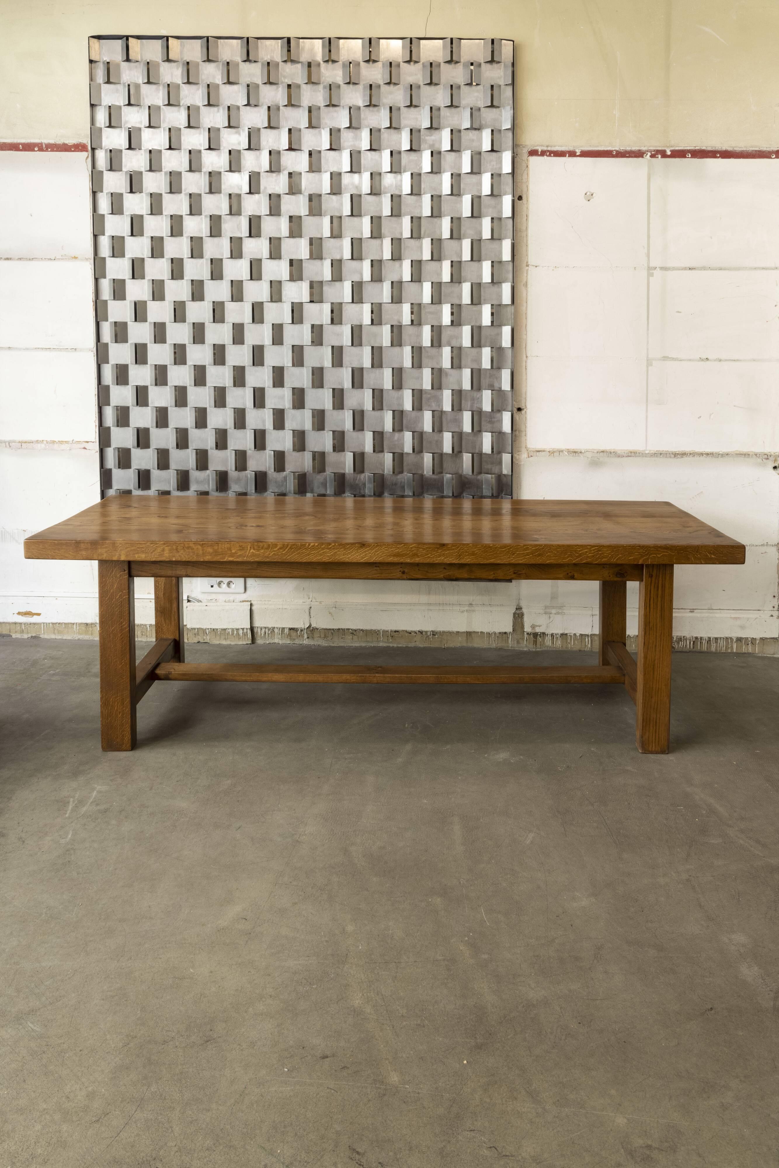 Solid wood dining table, 1970s