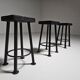 Ensemble de 3 tabourets brutalistes, Belgique, 1970