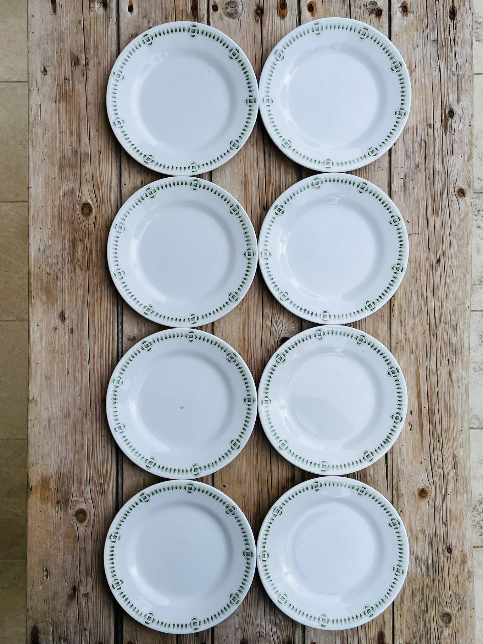 Set of 8 small plates from Creil and Montereau