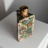 Multicolored Terracotta Bottle from Qajar Dynasty Iran, 19th Century – Hand-Painted, Unique Decorative Piece