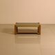 Rectangular Italian coffee table in wood and gold metal from the 70s.