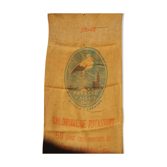 Burlap bag: "The potash of Alsace"