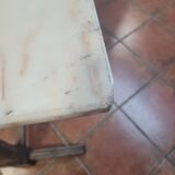 Bistro table oak base over marble