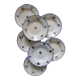 7 floral hollow plates "Mary Lou" Digoin Sarreguemines vintage