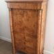 Empire-style secretary desk in burr walnut with detached columns, drop-front, and secret drawer