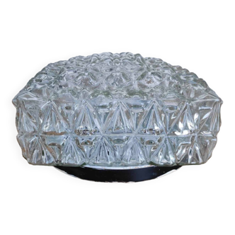 70s glass ceiling light