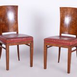 Six Art Deco Chairs, Walnut, Restored, Original Upholstery, France, 1920s