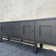 XL design black stained oak brutalist sideboard – De Coene