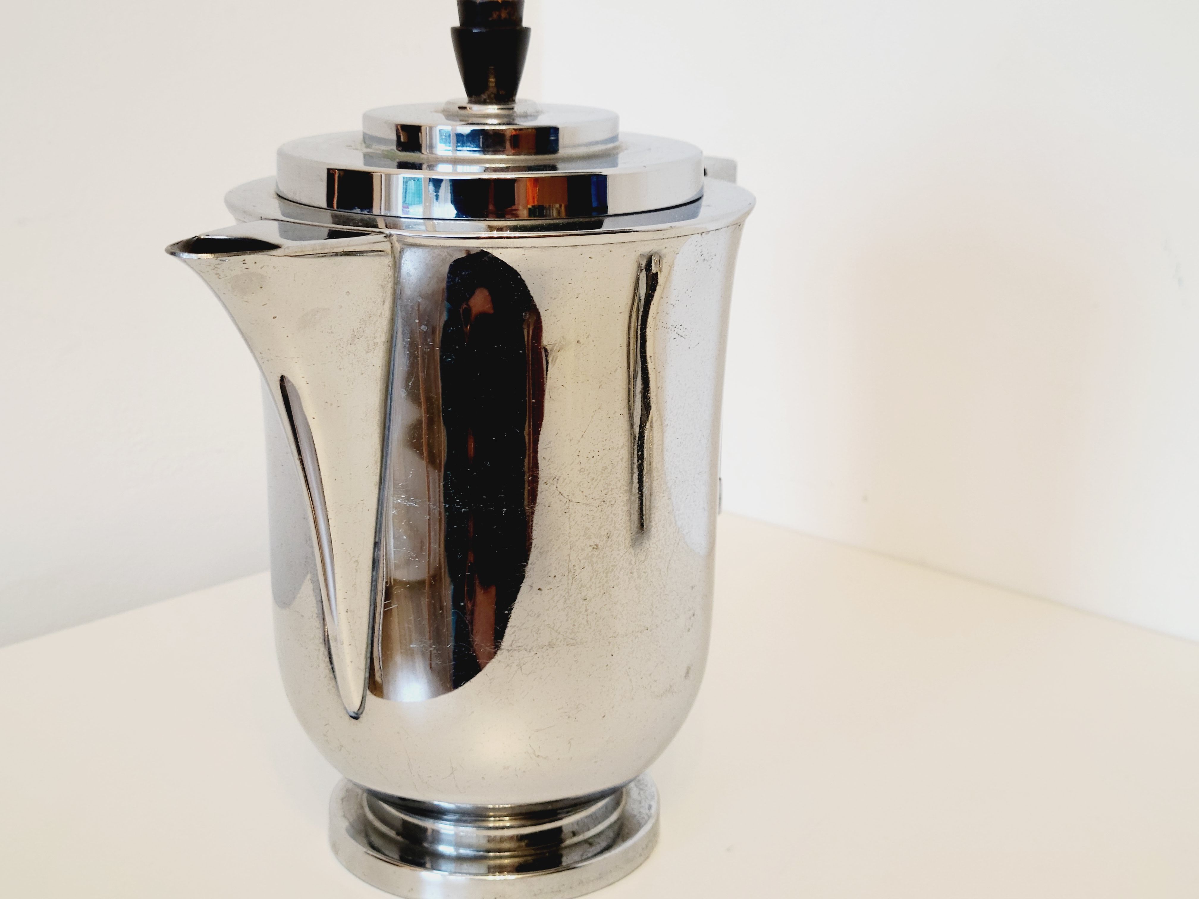 Old tea maker art deco metal and wood