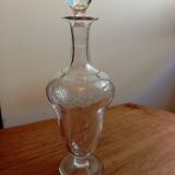 Engraved glass carafe