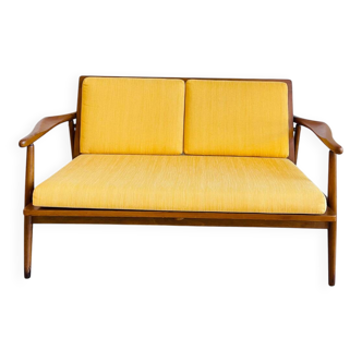 Scandinavian teak banquette for two, circa 1960.