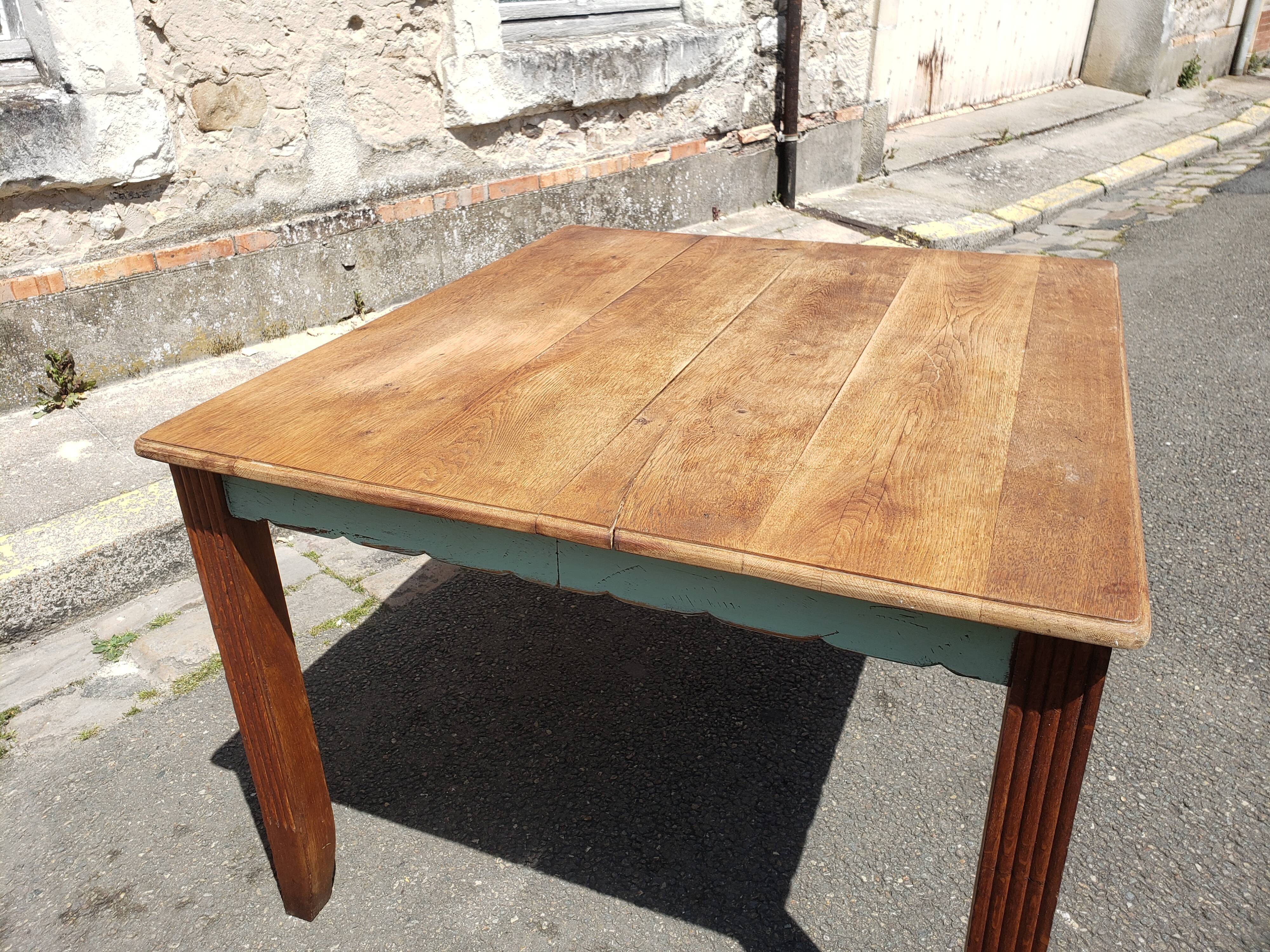 Table and chairs art deco wood and pastel