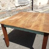 Table and chairs art deco wood and pastel